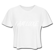 Load image into Gallery viewer, I AM LUXE Cropped Tee - white
