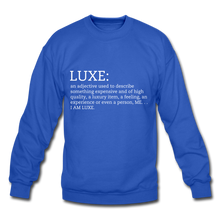 Load image into Gallery viewer, LUXE Definition Unisex Sweatshirt - Multiple Colors Available - royal blue
